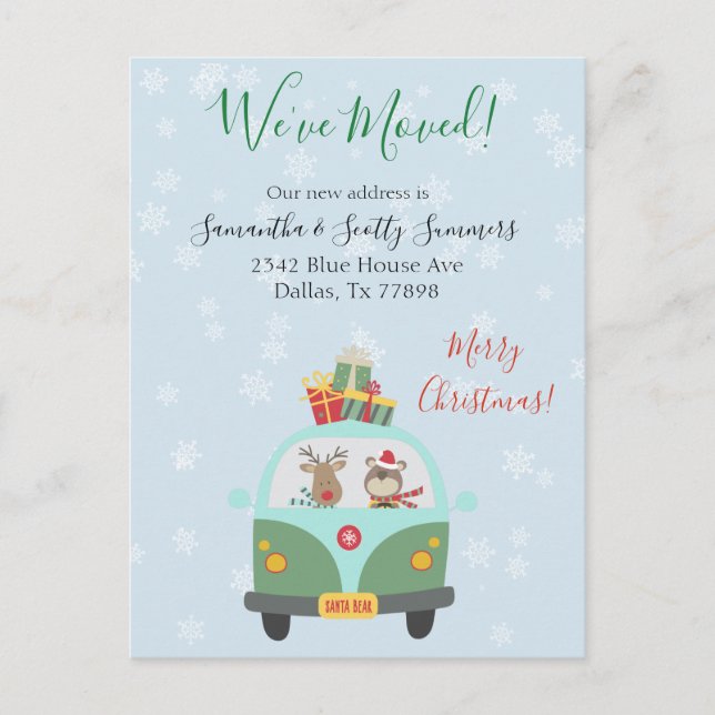Christmas Holiday Moving Announcement We've Moved (Front)