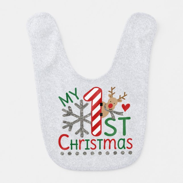 Christmas Holiday - My First Christmas Baby Bib (Front)