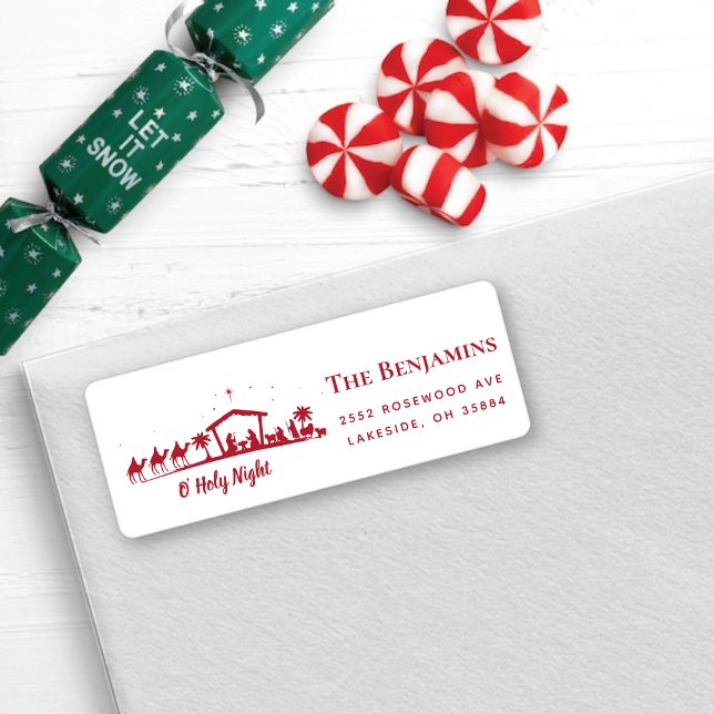 Christmas Holiday Nativity Return Address Label (Christmas Holiday Nativity Return Address Label)