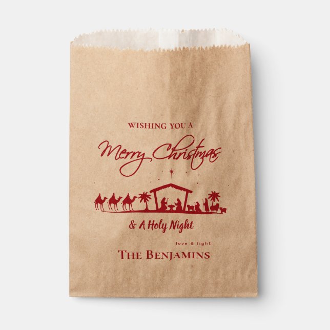 Christmas Holiday Nativity Theme Favor Bags (Front)