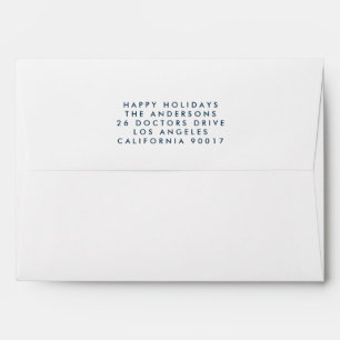 Christmas Holiday Navy Blue Botanical Address Envelope