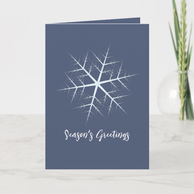 Christmas Holiday Navy Blue Simple Snowflake (Front)