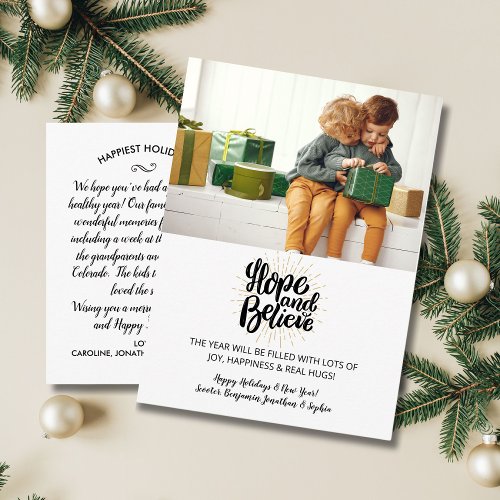 Christmas Holiday New Year  Hope  Believe Photo Postcard