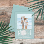 Christmas Holiday Noel Photo Simple Trendy Beach<br><div class="desc">This design features Christmas holiday modern Christmas holiday noel simple modern, nautical beach tropical vacation photo, family picture 1 one turquoise, and dollar coastal tropical ocean, seaside sea life turquoise teal, trendy stylish unique typography text, whimsical calligraphy script font, modern holiday island minimalist, Christmas holiday photo greeting cards, simple noel...</div>