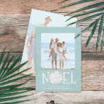 Christmas Holiday Noel Simple Trendy Beach 2 Photo<br><div class="desc">This design features Christmas holiday modern Christmas holiday noel simple modern, nautical beach tropical vacation photo, family picture 2 two turquoise, and dollar coastal tropical ocean, seaside sea life turquoise teal, trendy stylish unique typography text, whimsical calligraphy script font, modern holiday island minimalist, Christmas holiday photo greeting cards, simple noel...</div>