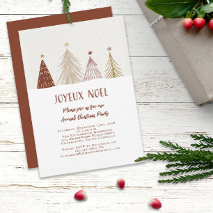 Christmas Holiday Noel Trees Snow Elegant Party Invitation