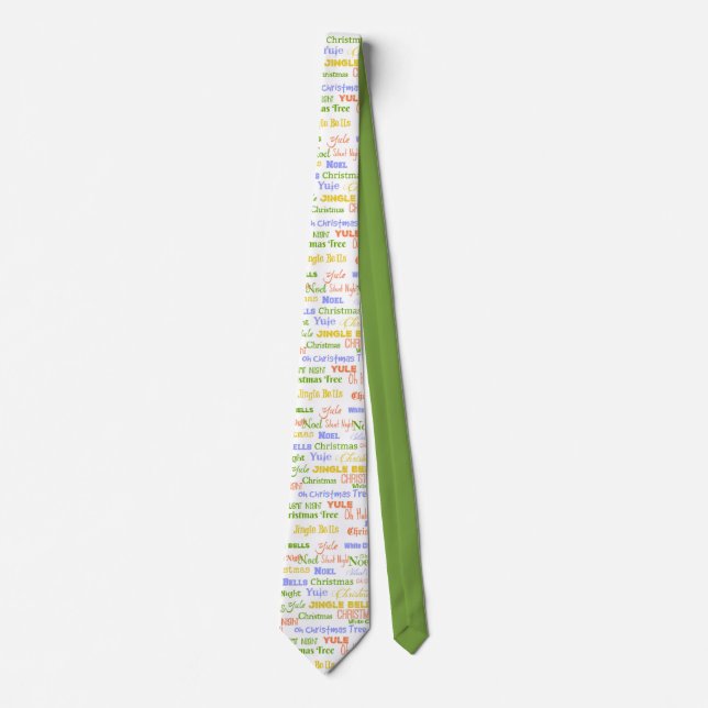 Christmas Holiday Noel Xmas Carol Neck Tie (Front)
