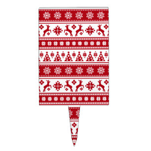 Christmas Holiday Nordic Pattern Cozy Cake Topper