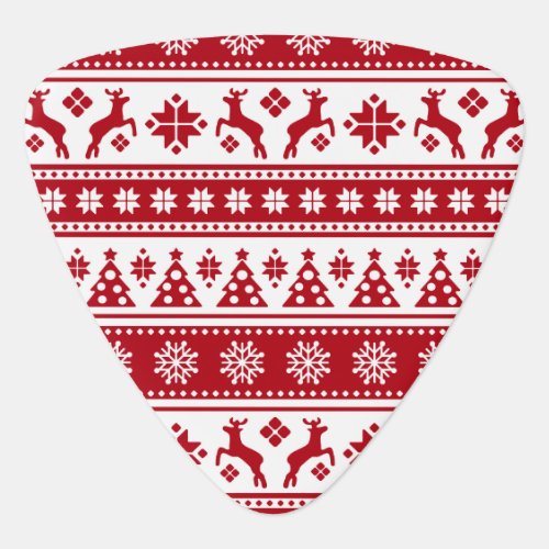 Christmas Holiday Nordic Pattern Cozy Guitar Pick