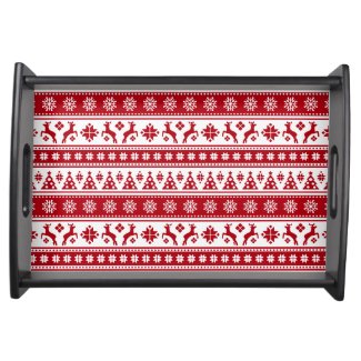 Christmas Holiday Nordic Pattern Cozy Serving Tray