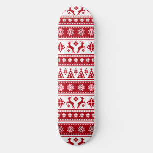 Christmas Holiday Nordic Pattern Cozy Skateboard Deck