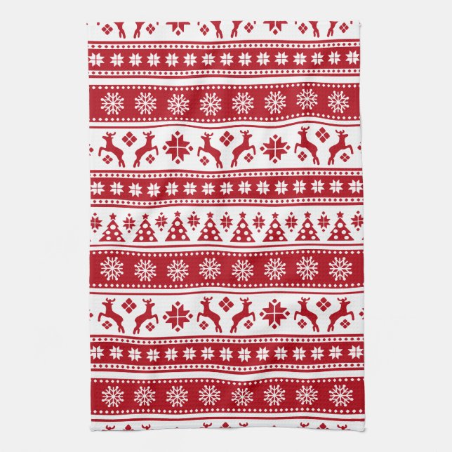 Christmas Holiday Nordic Pattern Cozy Towel (Vertical)