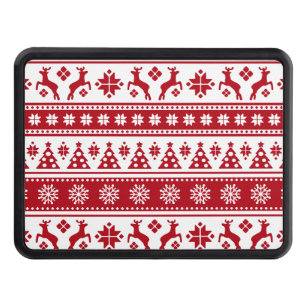 Christmas Holiday Nordic Pattern Cozy Trailer Hitch Cover