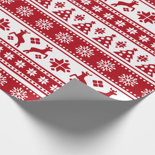 Christmas Holiday Nordic Pattern Cozy Wrapping Paper