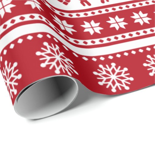 Christmas Holiday Nordic Pattern Cozy Wrapping Paper | Zazzle