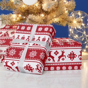 Christmas Holiday Nordic Pattern Cozy Wrapping Paper