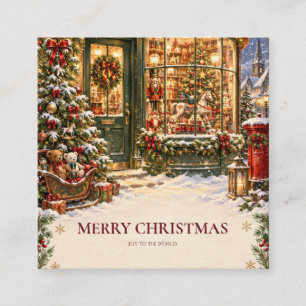 Christmas Holiday Nostalgic Toy Shop Window Enclosure Card