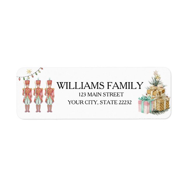 Christmas Holiday Nutcracker Address Label (Front)