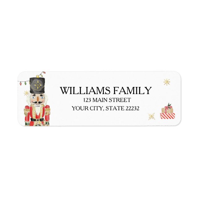 Christmas Holiday Nutcracker Address Label (Front)
