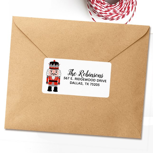 Christmas Holiday Nutcracker Return Address Label (An elegant Christmas nutcracker large sized address label)