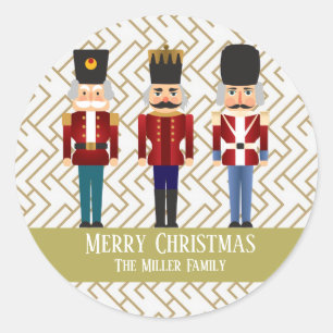 Christmas Holiday Nutcracker Trio Classic Round Sticker