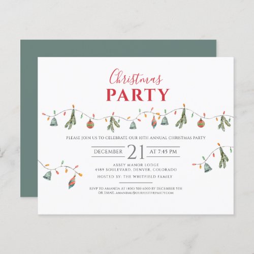 Christmas Holiday Office Party Budget Invitation