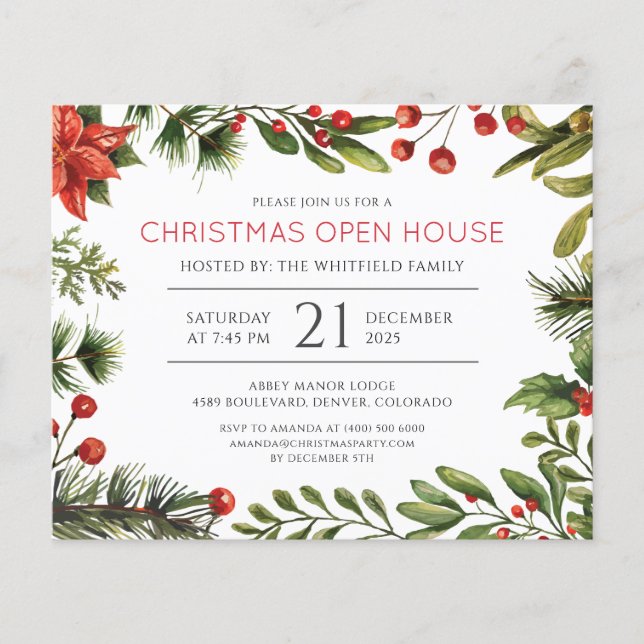 Christmas Holiday Office Party Invitation Flyer (Front)
