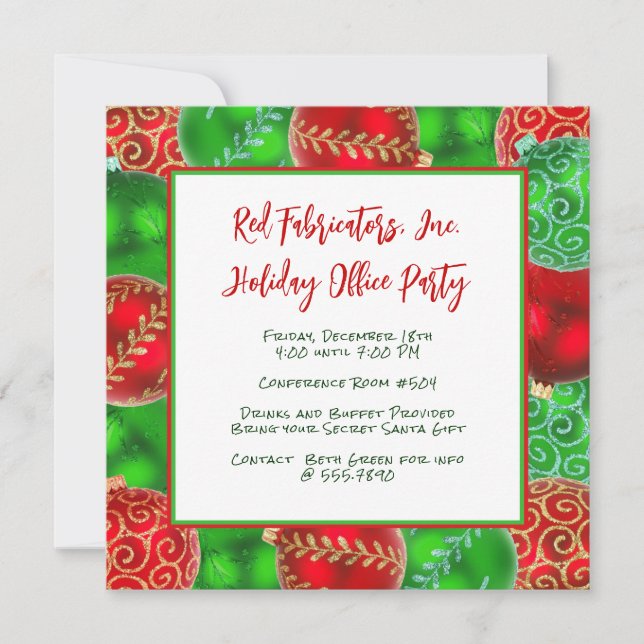 Christmas Holiday Office Party Invitations (Front)