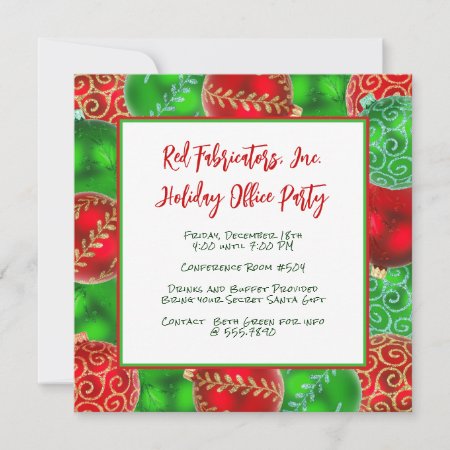 Christmas Holiday Office Party Invitations