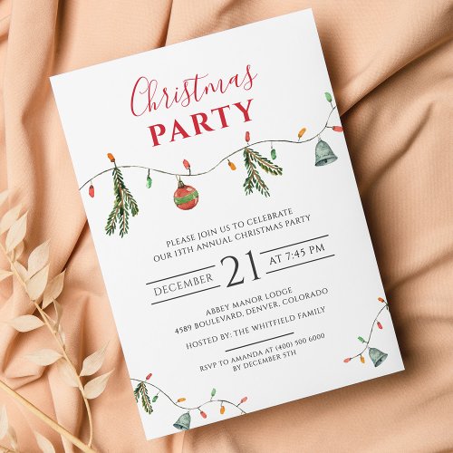 Christmas Holiday Office Party Modern Invitation Postcard