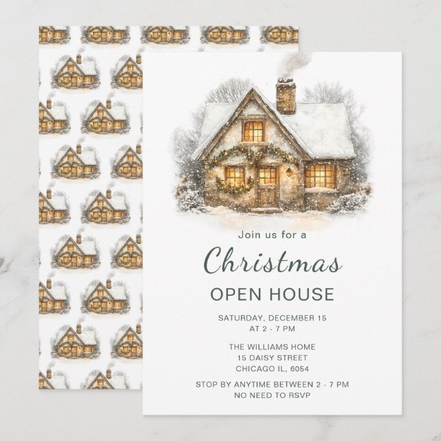 Christmas Holiday Open House Invitation (Front/Back)