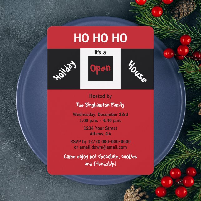 Christmas Holiday Open House Invitations HOHOHO (Creator Uploaded)