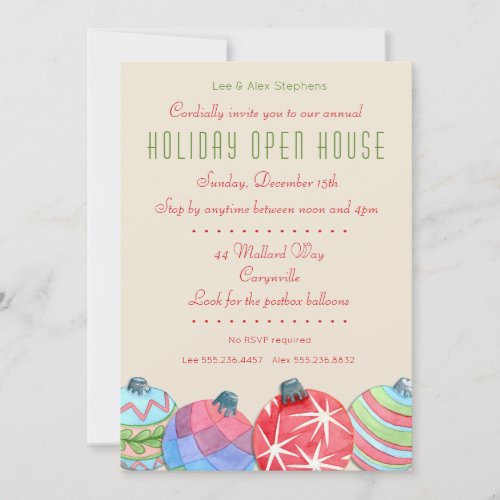 Christmas Holiday Open House Party Invitation