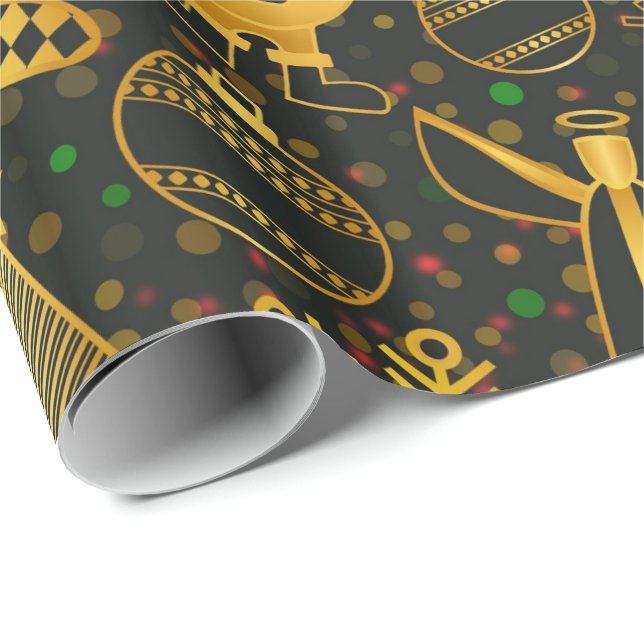 Christmas Holiday Ornament Background Pattern Wrapping Paper (Roll Corner)