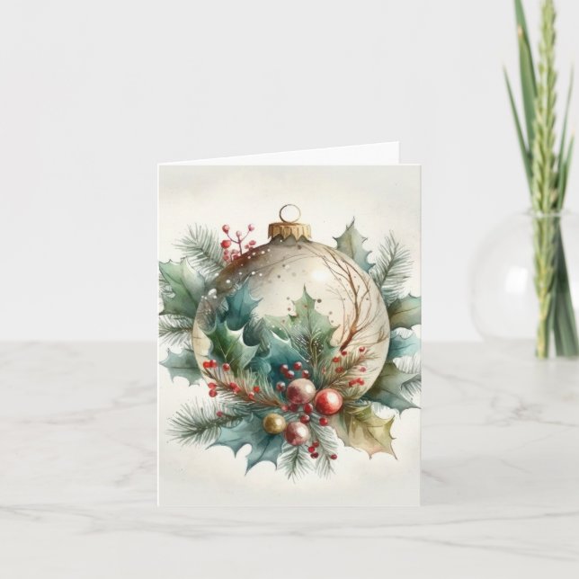 Christmas Holiday Ornament Card (Front)