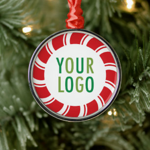 Christmas Holiday Ornament Company Logo Candy Cane