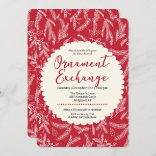 Christmas Holiday Ornament Exchange Invitation