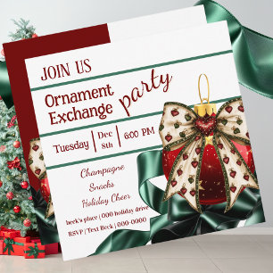 Christmas Holiday Ornament Exchange Invitation