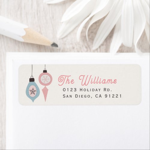 Christmas Holiday Ornaments Address Label