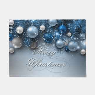 Christmas Holiday Ornaments - Blues Doormat