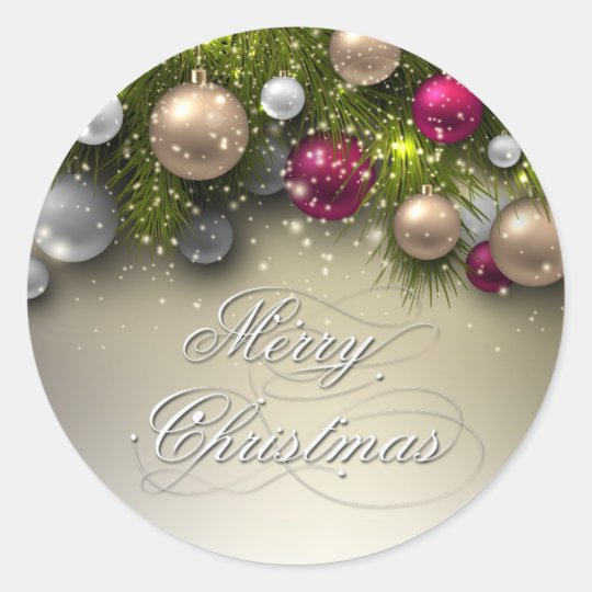 Christmas Holiday Ornaments Multi Classic Round Sticker