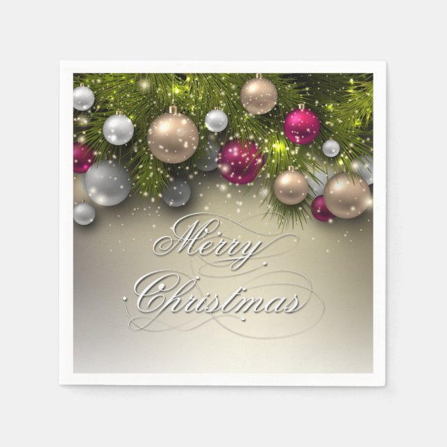 Christmas Holiday Ornaments - Multi Napkins (Front)