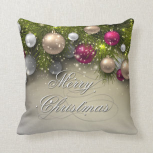 Christmas Holiday Ornaments - Multi Throw Pillow