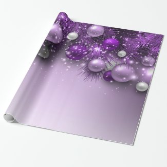 Christmas Holiday Ornaments - Purples Wrapping Paper