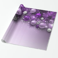 Christmas Holiday Ornaments - Purples Wrapping Paper