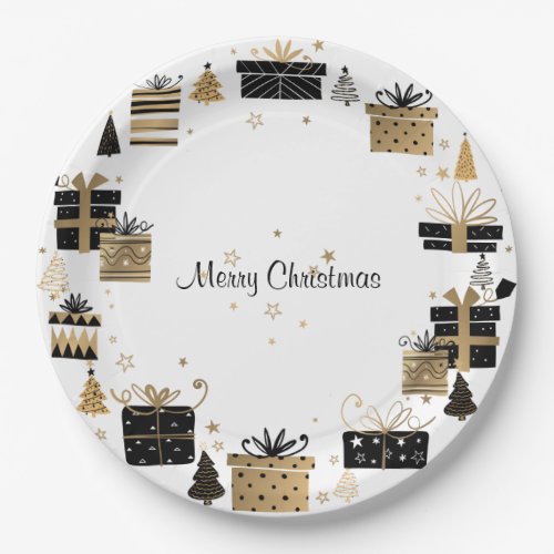 Christmas Holiday Packages Paper Plate