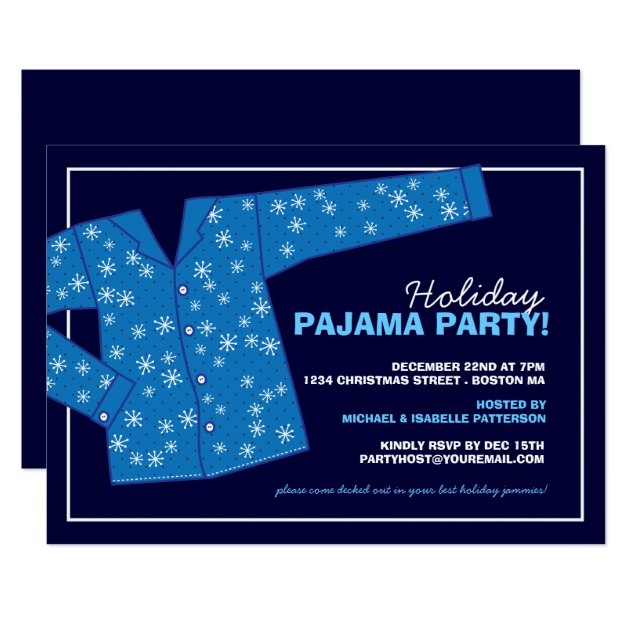 Christmas Holiday Pajama Party Invitation