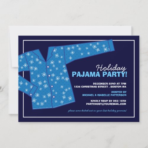 Christmas Holiday Pajama Party Invitation