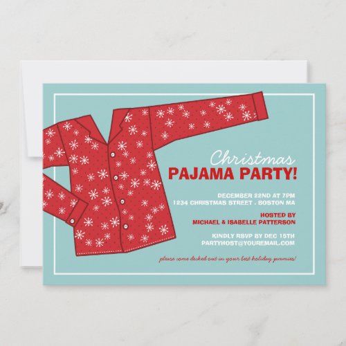 Christmas Holiday Pajama Party Invitation