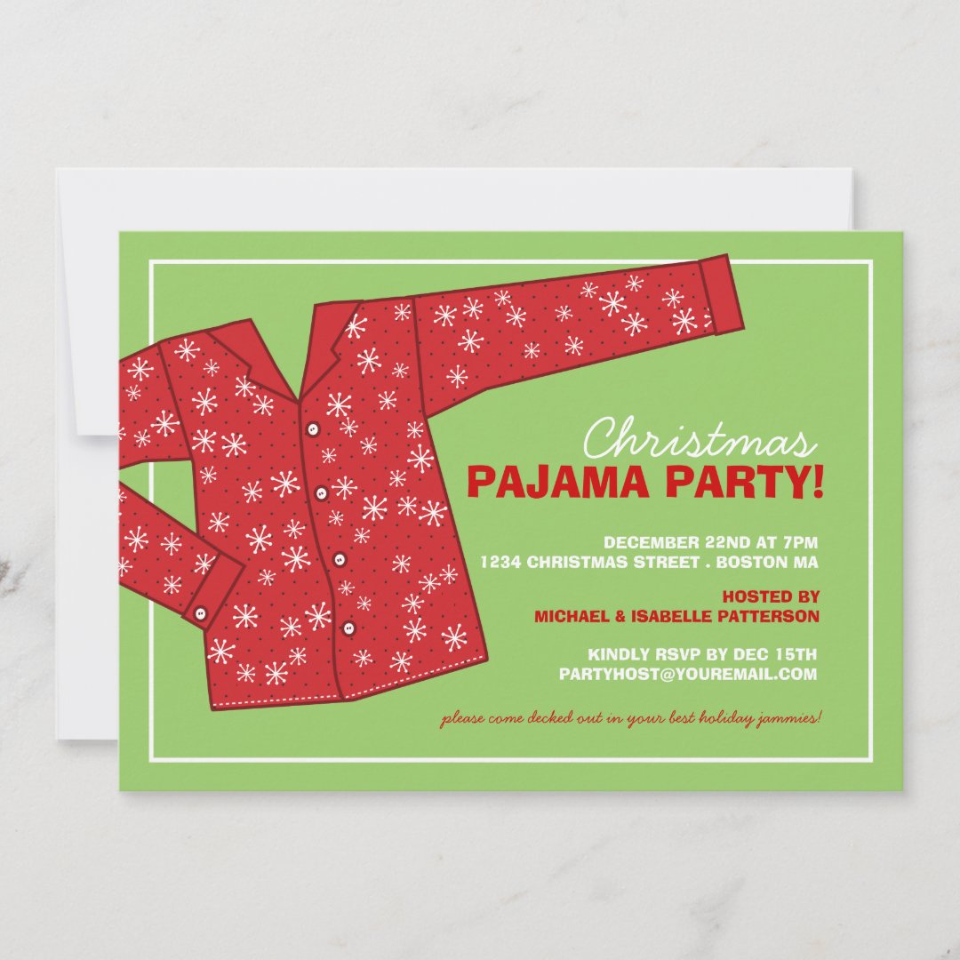 Christmas Holiday Pajama Party Invitation Zazzle 4763